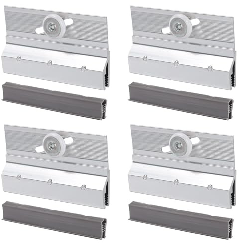 Lashow 4Pcs Frameless Shower Door Top Bracket Roller Assembly