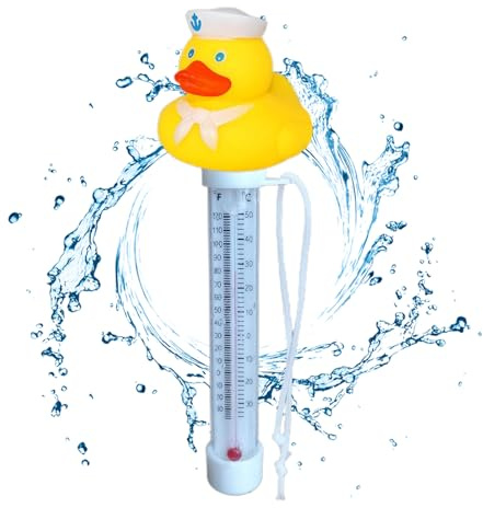 Schwimmender Pool-Temperaturmesser Schwimmender Pool-Temperaturmesser Duck Leicht Ablesbares Temperaturmessgerät Mit SchnurTemperaturmesser Für Schwimmbäder, Spas