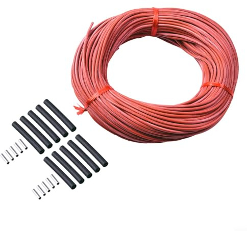 Silicone Insulation 200°c Infrared Radiant Heat Wire 12k Carbon Fiber Floor Heating Wire 33ohm/m Electric Heating with Cable(50m)