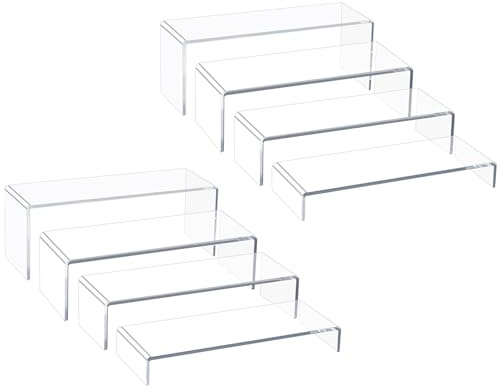 Blaithom Acryl-Präsentationsständer, 8 Stück, 30 cm lang, verdickte Acryl-Erhöhungen (5 mm) für Parfümpräsentation, Buffet-Tische, Cupcake-Ständer, Pop-Figuren, Becher und Lebensmittel