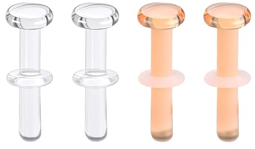 BodyAce 4 Stück Glas-Piercing-Halter, Nasenringe, 14 G, 16 G, 18 G, gebogene Tragus-Stangen, Knorpelohrringe, Conch, Helix, Halter, Bauchnasenpiercing, Schmuck