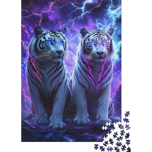 Tiger Lightning Night 1000pcs Puzzle für Erwachsene Recycelter Karton