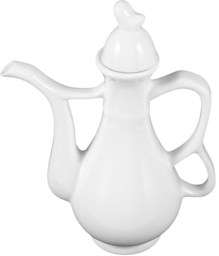 CHICAMPERA Ceramic Wine Jug Portable Wine Pot with Handle 280ml White Convenient to Use and Easy to Lift, for Camping and Hotel Use