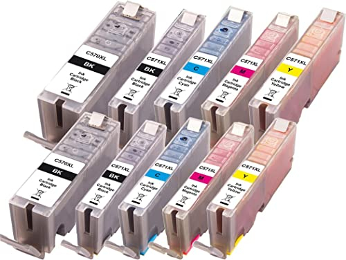 Peach C570/571 10er-Pack Druckerpatronen XL (2xBK, 2xPBK, 2xC, 2xM, 2xY) ersetzt Canon PGI-570XL, CLI-571XL für z.B. Canon Pixma TS 5050, Canon Pixma TS 5051, Canon Pixma MG 5750