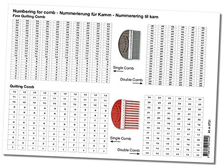 Quilling Comb/Quilling Kamm Nummerierung