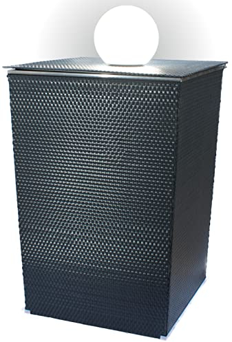 RYBE Mülltonnenverkleidung Rattan & Metall 120L - 240L (Grau + Solarkugel)