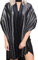 Gragengs Funken Metallic Pashmina Schals und Stola für Damen, Lange Party Tücher Einheitliche Farbe Zwei Töne,Schwarz/Silber