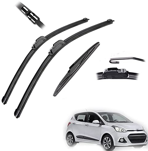 REXGEL Für Hyundai I10 MK2 2013 2014 2015 2016 2017 2018 Auto Vorne Hinten Scheibenwischerblätter Bürsten Cutter Zubehör J Haken 22+ 16 + 11 Scheibenwischer