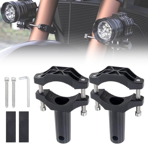 Windance 2 Pièces Supports de Fixation de Lampe de Fourche Avant,Tube de Support Rond Moto,Collier de Fixation de Tube D'Extension Pour Moto