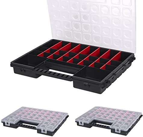 3x Stabilo Sortimentskasten Groß | Kleinteilemagazin | Sortierbox | Sortierkasten | Sortierkoffer | Werkzeugbox | Sortimentskoffer | Sortimentsbox | Werkzeugkoffer