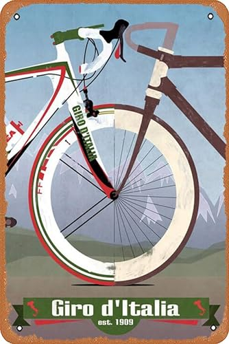 muecddoa Giro D'Italia Metall-Blechschild, 20,3 x 30,5 cm, Männerhöhle, Retro-Vintage-Wanddekoration