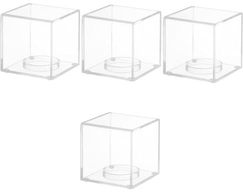 Sosoport 4er-Box Trophäenschrank Jersey-displayrahmen Baseball-Display-würfel Baseball-aufbewahrungskoffer Baseball-Koffer Erinnerungswürfel Acryl Kristall Kleine Aufbewahrungsbox