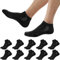 Falechay 10 Paar Unisex Sneaker Socken Herren Damen Sportsocken Schwarz Atmungsaktive Halbsocken,Schwarz 47-50