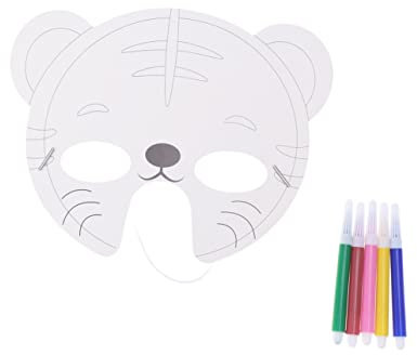Amosfun kunst für kinder kreativität gießform teller pretty one ucolor vorlagen colours gems Tiermasken für Kinder gesichtsmaske Party-Papiermaske selbstgemacht Zellstoff Männer und Frauen