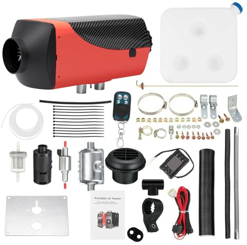 EVGTTI Dieselheizung All-in-One 5KW 12V, 5000W Diesel-Luft-Auto-Parkheizung mit verbessertem LCD-Schalterdisplay und Fernbedienung, schnelles Aufheizen, für Wohnmobil, Garage, LKW, Boot