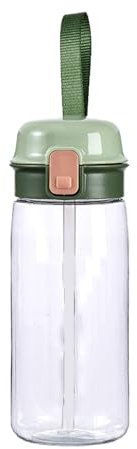 Botella de Agua para Niños, Botella de Agua Potable con Tapa de Pajita, Taza Portátil con Correa de Transporte para Deportes de Trabajo Escolar