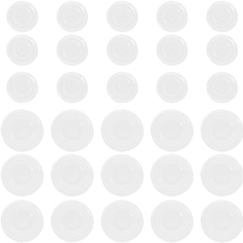 GORGECRAFT 80 Patins Antidérapants Ronds Transparents Non Adhésifs pour Dessus de Table en Verre de 18 et 24 mm pour Empêcher Les Mouvements Coulissants Ventouse Transparente D'Armoires Miroirs