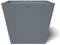 POTS&MORE Maceta Prismo 30 (31 cm, Forma Cuadrada, Color Gris, Altura 25,6 cm, Maceta de plástico, para Plantas de Interior) VP023001