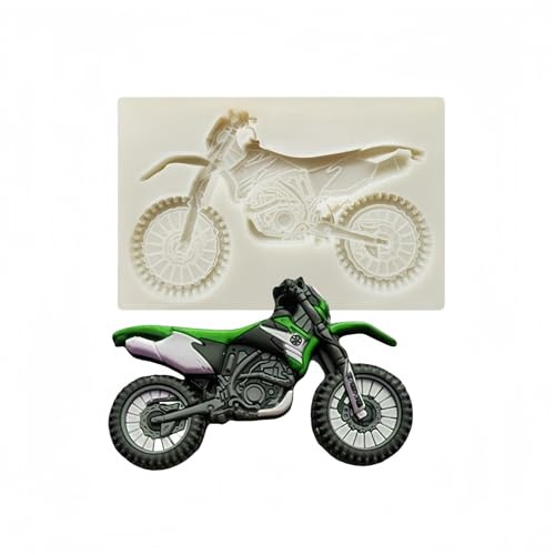 HIRAIDAI Silikon Fondant Kuchen Formen 2 Stück~ 3D-Motorrad-Silikonform Zum Selbermachen, Schokoladen-Backen, Keksform