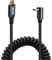 RIIEYOCA 90 Degreed USB C to USB C Coiled Cable, 100W PD Fast Charging Type-C Cable 20Gbps Data Transmission Supports 8K@60Hz, Extends Up to 1.5m, Suitable for Cars, Bicycles, Offices