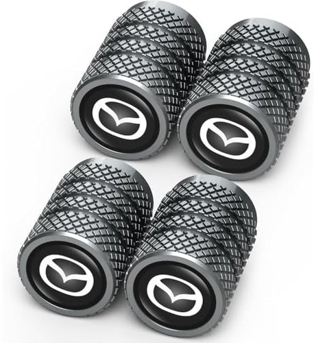 Ventilkappen Auto für Mazda 3 III Hatchback(BM),Aluminium Reifenventilkappen-4 Set Auto Reifenventil Kappe Staubkappen Dichtung für Stabilen Reifendruck