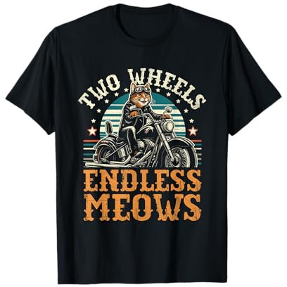 Funny Biker Cat Motorcycle Chopper Biker Motorbike T-Shirt