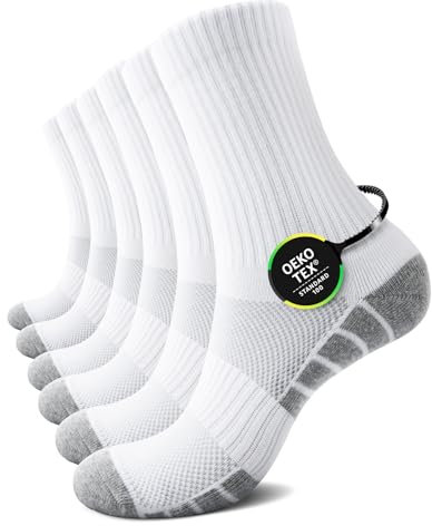 TUUHAW Socken Herren 47-49 Weiß Tennissocken Herren 47-50 Sportsocken Laufsocken Wandersocken Strümpfe Männer Socken Fahrradsocken Frotteesocken Trekkingsocken