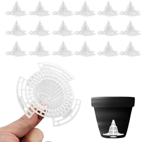 20 piezas kit de maceta de semillas de plástico orificio de maceta de maceta de malla plantas plantas de la cuadrícula de la cuadrícula del jardín inferior filtros de jardín redes accesorios evitan