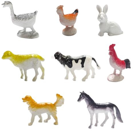 YUNHENTONG Set Animali Fattoria per Bambini - 8 PCS Mini Figurine, Giocattoli da Festa (A)