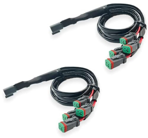 Mauedest 2 Kabel 4 in 1 Deutsch Dual Outputs DT DTM Buchse Adapter für LED Nebelscheinwerfer