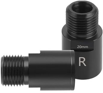 1 Paar Fahrrad Pedal Extender,ahrrad-Pedal-Distanzstück aus Titanlegierung,passend für 9/16-Zoll-Gewindepedale für MTB,verlängerte 16mm/0,62 Zoll,20mm/0,79 Zoll (Schwarz: 20 mm)