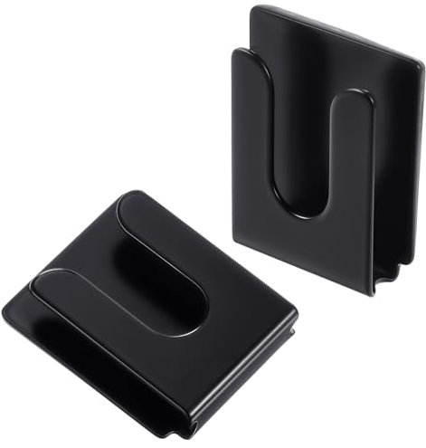 Mabor 2Pcs Radio Microphone Hanger with Adhesive Back, CB Mic Holder Mount, Black Metal Car Mic Hanger, Universal Radio Mic Clip Holder for Cars Homes Offices 36 x 30 x 9 mm