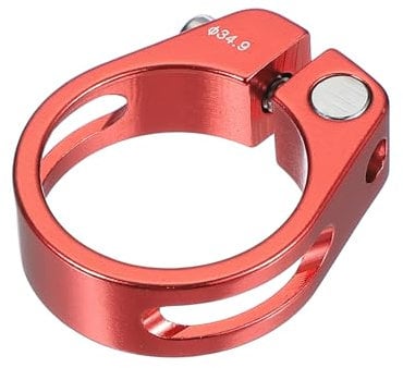 PATIKIL 34.9mm Cycles Bike Seat Post Clamp, Aluminum Alloy Seat Tube Clip Bike Quick Release Clamp for Mountain Bike Road Bike Gear Track Bike Folding Bike Red