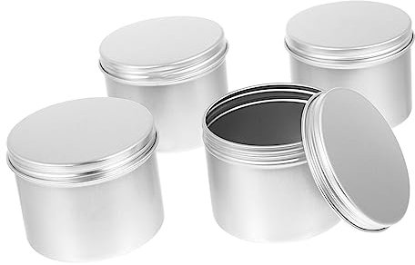 Cabilock 4stücke Aluminiumbehälter Für Diy-kerzen Kleine Runde Aluminiumboxen Wiederverwendbare Lagerungsdosen Aus Aluminium Für Heimgebrauch