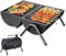 Barbecue au charbon de bois double face portable - Petit barbecue au charbon de bois pour griller et rôtir - Barbecue de table léger pour l'extérieur, le camping, le pique-nique