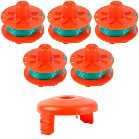 YWNYT Ersatz-Rasentrimmerspule für Gardena 5367-20, 2 mm x 4,2 m Rasentrimmerspule für Gardena Turbo Trimmer SmallCut (Art.-Nr. 2402 & 2404) Rasentrimmerspule Ersatz (5 Spule + 1)