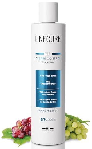Hipertin Grease Control Shampoo 300 ml - For Oily Flat Hair, Cleans, Balances, Paraben & Mineral Oil-Free, Vegan