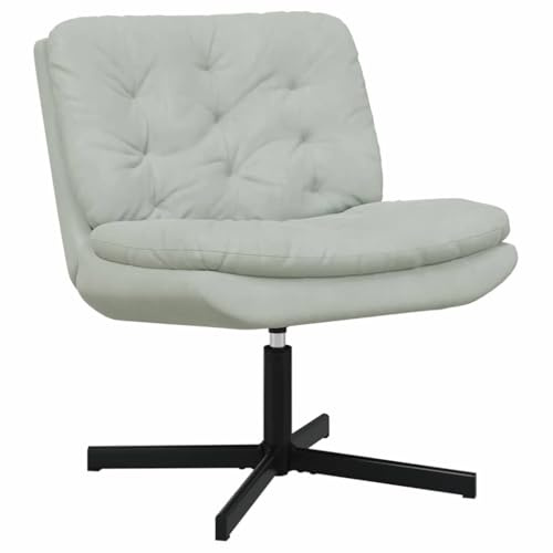 vidaXL Swivel Relaxing Chair Light Grey 63 x 75 x 76 cm Velvet, Living Room, Modern Ergonomic Swivel Chair, Relaxing Indoor Lounge Seat, Plush Velvet Comfortable Home Furniture