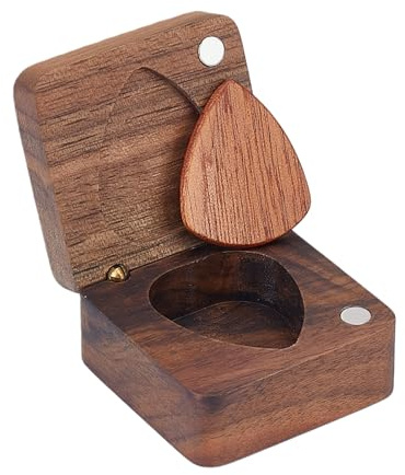 NICENEEDED Porte Médiators en Bois Mini Boîte de Rangement pour Médiators de Guitare pour Guitaristes Médiator de Guitare avec Coffret Cadeau en Bois Idée Cadeau pour Hommes et Femmes
