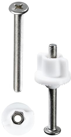 Angel Shield Toilet Seat Bottom Fixing Kit 1Pair Toilet Seat Replacement Back Nuts and Screws for Top Mount Toilet Seat Hinges