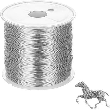 1 rulle pysseltråd 0,4 mm x 100 m, silvertråd för pyssel, böjbar tunn bindtråd silver, smyckestråd rostfritt stål för smyckestillverkning, pyssel, DIY, hemdekoration, pärltråd, dekorationstråd