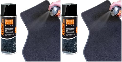 Foliatec Spray per Vernice per tappeti, tappetini per Auto, Spray per Rivestimento del Padiglione in Tessuto, Nero, 400 ml (Confezione da 2)