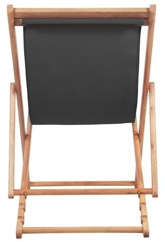 Eleganz Strandstuhl klappbar aus Eukalyptusholz und Stoff – Leichter Klappstuhl für Garten, Balkon und Strand – Robust und kompakt