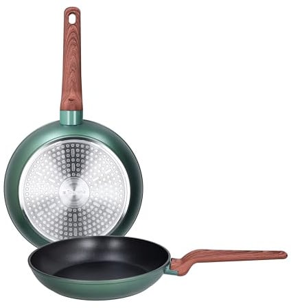 Tognana Shiny Green, set 2 padelle 24/28 cm, alluminio, verde