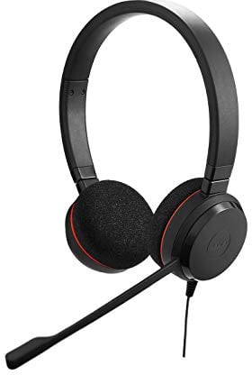 Jabra Evolve 20 SE UC – Auriculares Estéreo de Comunicaciones Unificadas para VoIP Softphone – Cancelación Pasiva de Ruido – Cable USB-A con Unidad de Control – negro