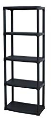 SOGENEX Etagere en résine 5 tablettes - Hauteur 176 cm Largeur 60 cm - Noir