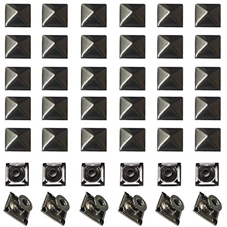Pyramidennieten Spitzenieten 100 Stück Ziernieten Quadratisch Pyramide Spike Nieten Bolzen Schuhe Tasche Dekorative Bastelarbeiten 8mm