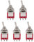Interruptor de Palanca de 5 Piezas 2A/250V AC 5A/120V AC ON-ON Interruptor de Palanca de 2 Posiciones 3PDT Diámetro de Cabeza de Botón de 9 Pines 6 mm