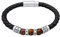 Kuzzoi „Buddha“ Herren Lederarmband Herrenarmband in schwarz mit massivem Magnet-Verschluss und Silberelementen aus 925 Sterling Silber, 6mm breit, Länge 23 cm, 0201833119_23