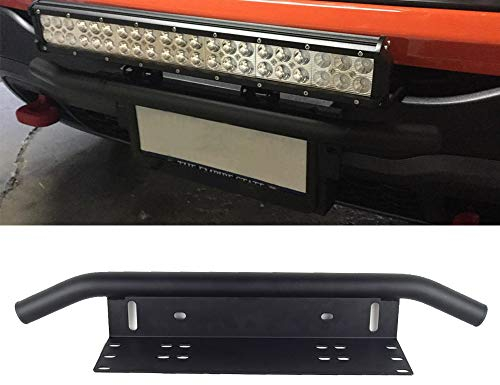 Willpower Kennzeichenhalter Nummernschildhalterung für Led Arbeitsscheinwerfer Scheinwerfer Bar Front Stoßstange Bull Bar für Auto Offroad Trucks Traktor LKW KFZ Schwarz Universal Schwarz